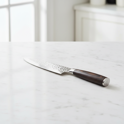 Chef knife on marble